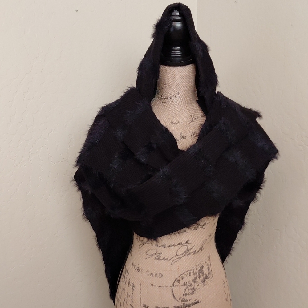 Killstar Black Faux Fur Scarf